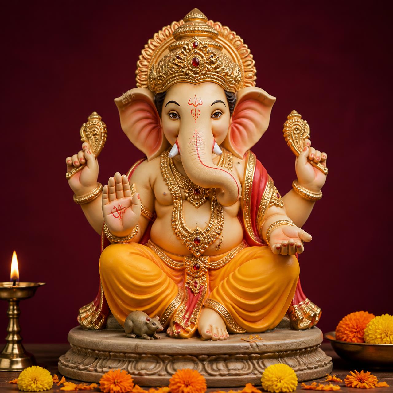 Eco-friendly clay Ganesha murti from Pen, Maharashtra, available in Washington DC, Maryland and Virginia